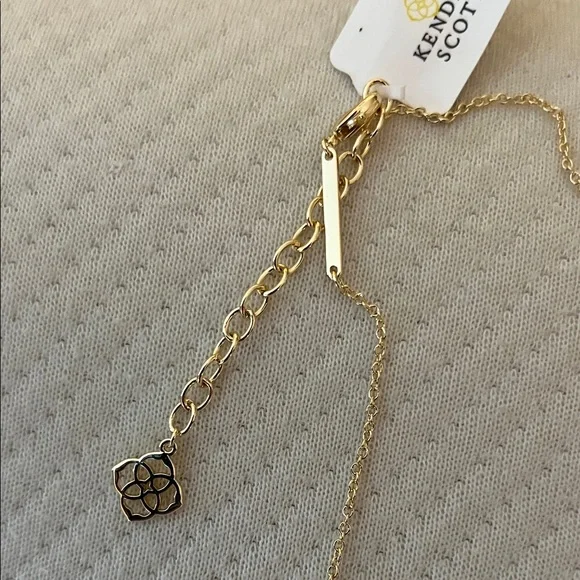 NWT Kendra Scott Gold Tone Necklace with Teal Colored Stone - Picture 5 of 11